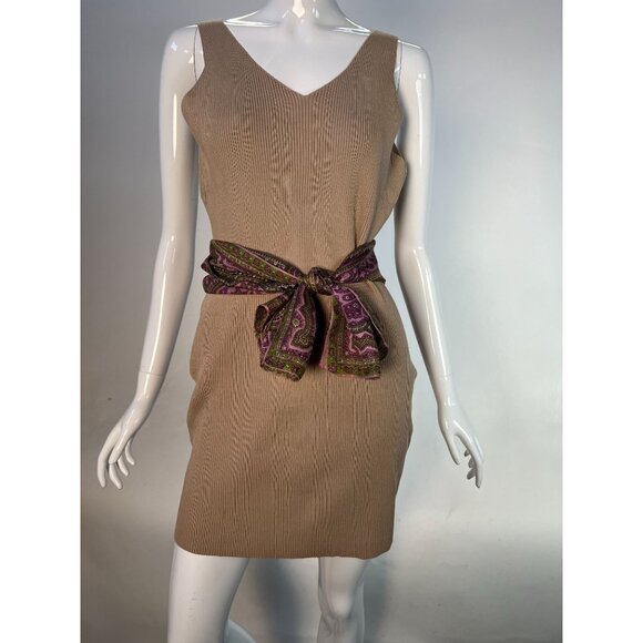 Vintage Silk Scarf With Paisley Print In Pink & Green - Picture 11 of 16